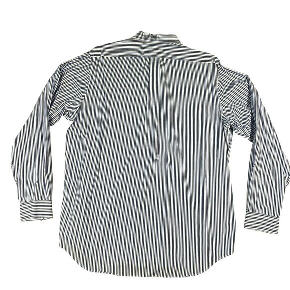 RALPH LAUREN Blue Navy Striped Long Sleeve Button Up 100% Cotton Stretch Size XL - Picture 5 of 5